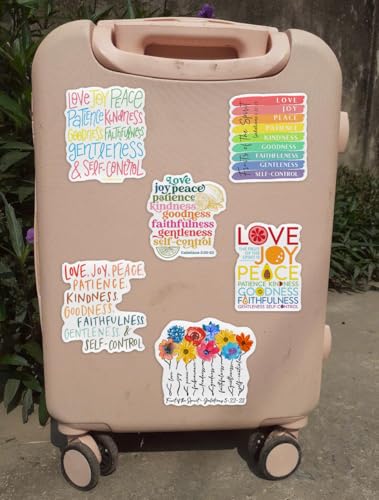 Pack of 6 Galatians 5 22-23 The Fruit Of The Spirit Is Love Joy Peace Waterproof Vinyl Sticker Bible Verse, Inspirational Scripture Quotes, for All Ages, All ages, Applicable To Many Surfaces 3 Inches