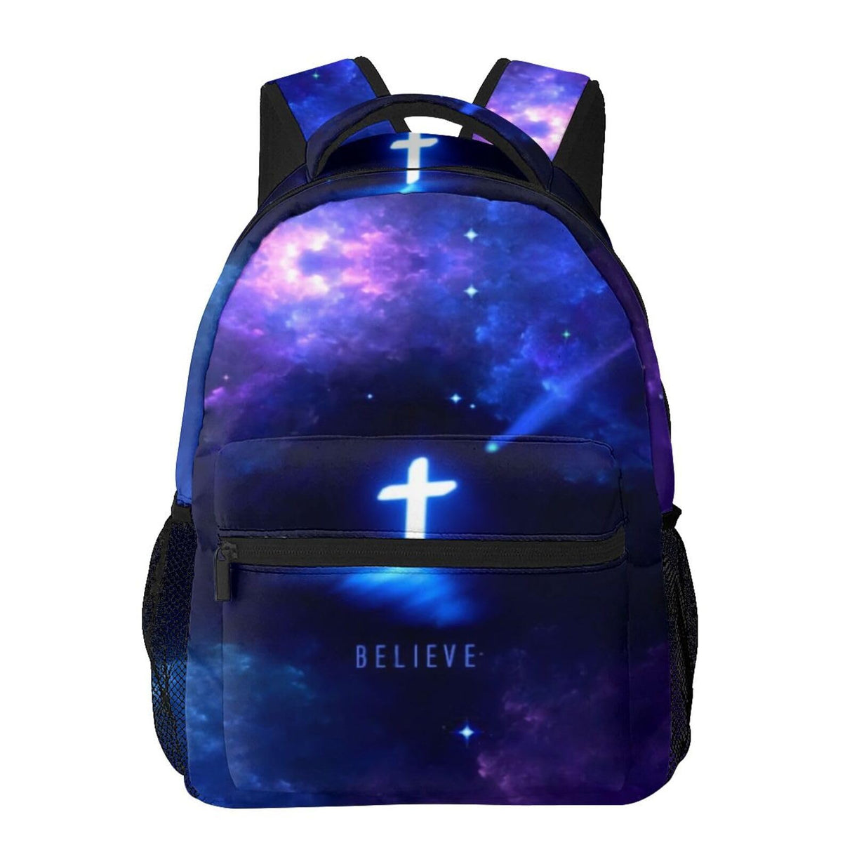 MANQINF Jesus Backpack,Faith Bookbags Laptop Bag Shoulder Bags Travel Hiking Camping Daypack for Men Women