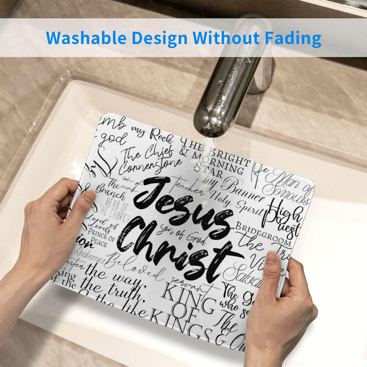 Jesus Faith Mouse Pad, Fashion Desktop Notebook Mouse Mat PC Gaming Desk Square Mousepads for Women Men