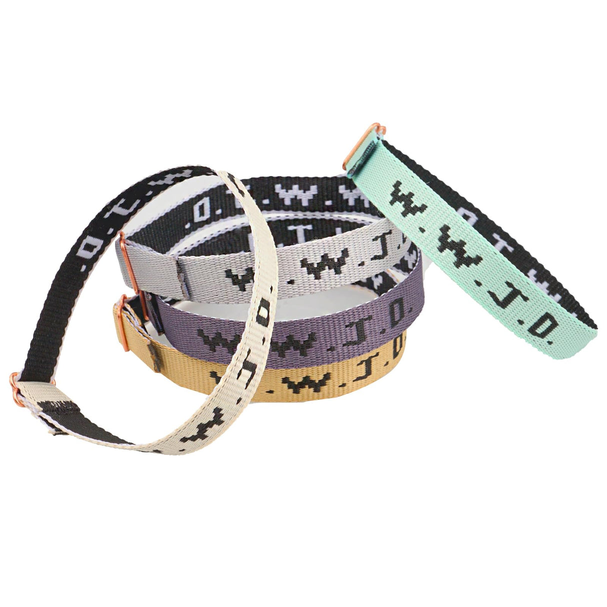 Canopus pet WWJD Bracelets Set, 5 Piece, Webbing What Would Jesus Do Bracelets Christian Handmade Colorful Adjustable Religious Woven Wristbands for Fundraisers