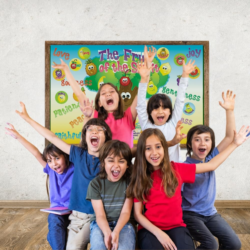 Bulletin Board Set - Fruit of The Spirit - 30 Pieces - Educational and Learning Activities for Kids