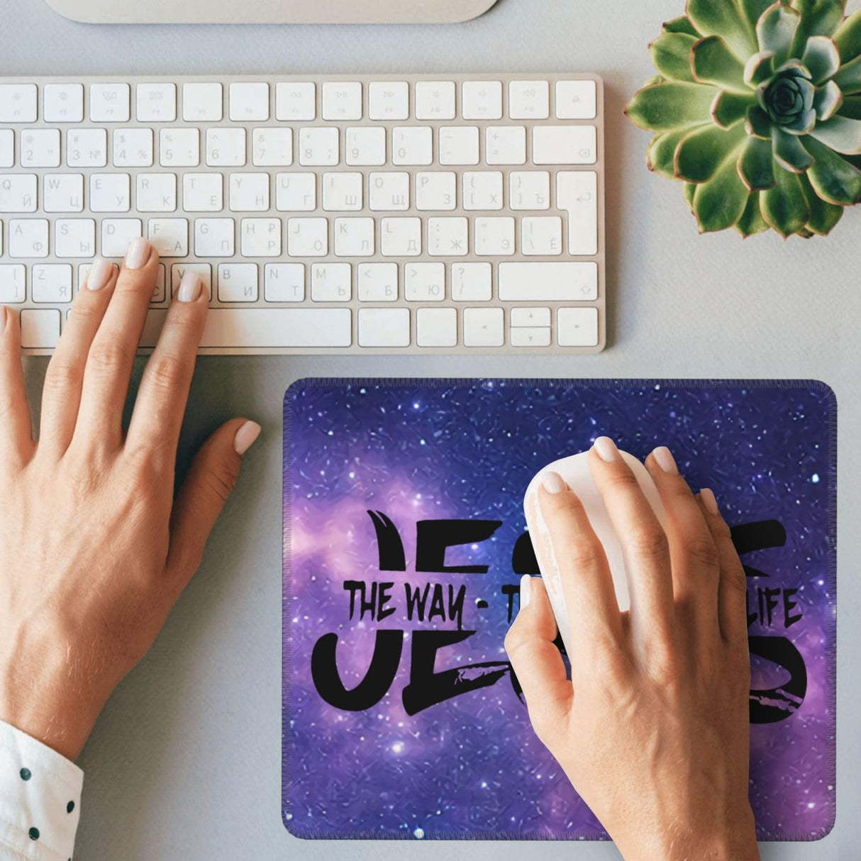 Jesus The Way, Truth, Life Mouse Pad Waterproof Mousepads for Laptop Desktop Computer,Size 8.6 X 7 Inch