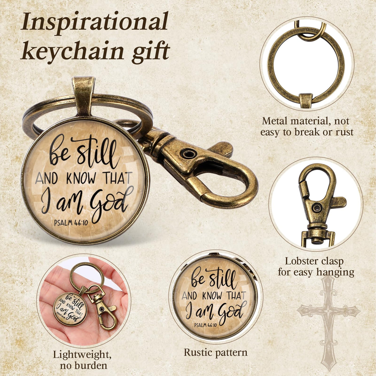 Fumete Christian Keychain Bulk Bible Verse Religious Keychain Scripture Quote Inspirational Gifts Supplies for Men Women (Vintage, 9)