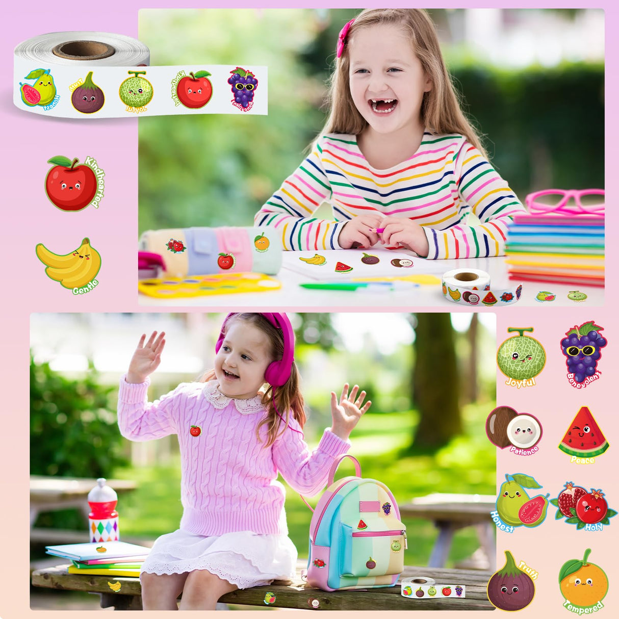 Geyoga 1000 Pcs Fruit of The Spirit Stickers Bible Religious Craft Stickers for Kids Sunday School Activity Party Supplies