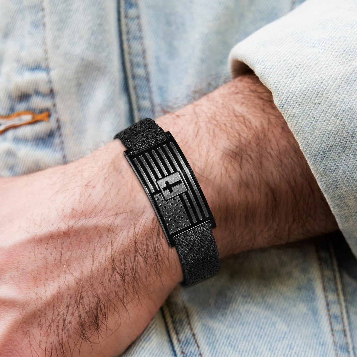 Zocomi Cross Bracelet for Men Boys, Black American Flag Military Bible Verse Christian Religious Jewelry Valentines 2025 Graduation Gifts Ideas Male Teen Teenage Kids Age Son Him Joshua 1:9