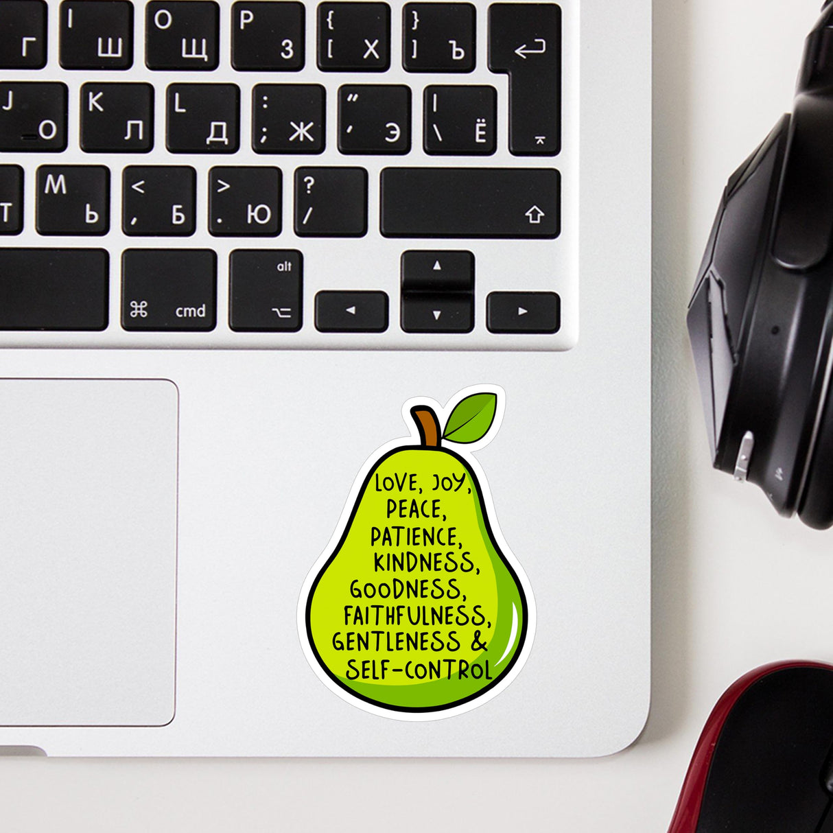 (3Pcs) The Fruit of The Spirit Joy Love Peace Christian Sticker Inspirational Quotes Bible Verse Jesus Vinyl Decal Stickers for Tumbler Laptop Kindle Water Bottles Book Phone Car- Size 3x2