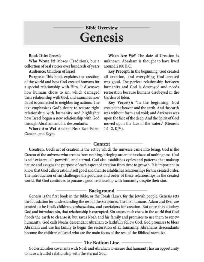 Precepts for Living®: The Bible In Focus Summaries of Each Book (2025-2026)