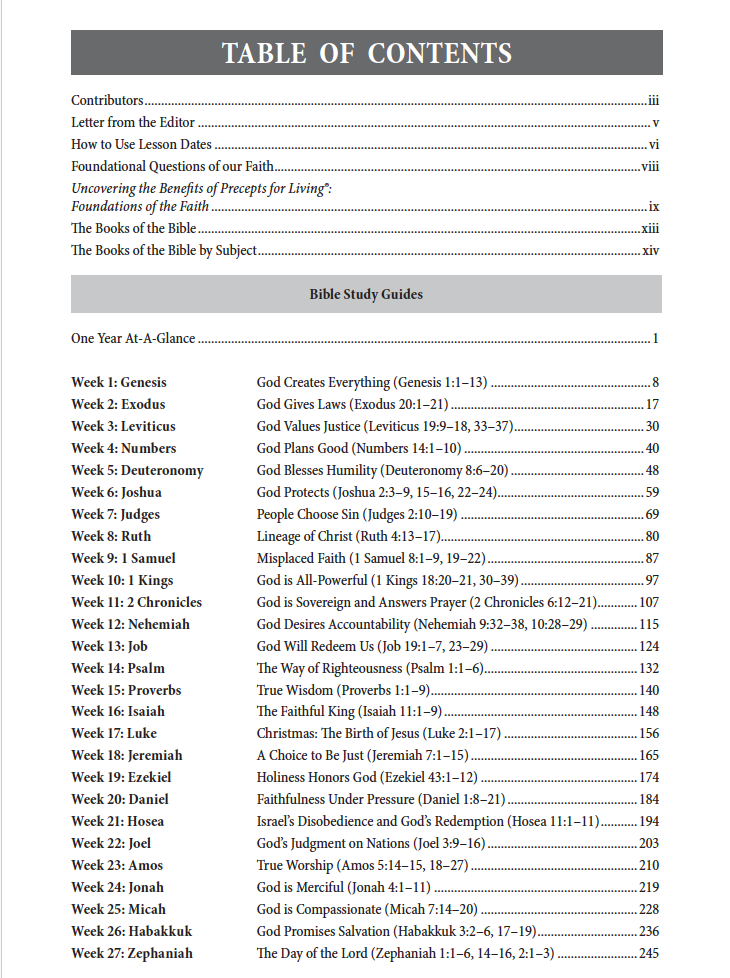 Precepts for Living®: Foundations of the Faith Annual Commentary (2025-2026)
