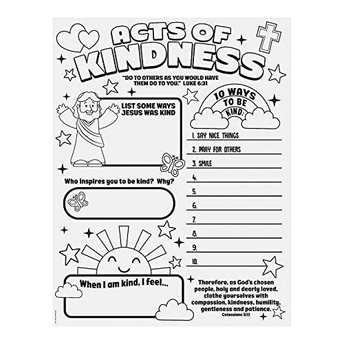 Color Your Own Acts of Kindness Poster - Crafts for Kids and Fun Home Activities