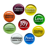 Lifeforce Glass Fruit of The Spirit Glass Stones, 9 Beautiful Rocks, Each with a Word from The Galatians 5:22 Verse. Inspiring Christian Education Tool from