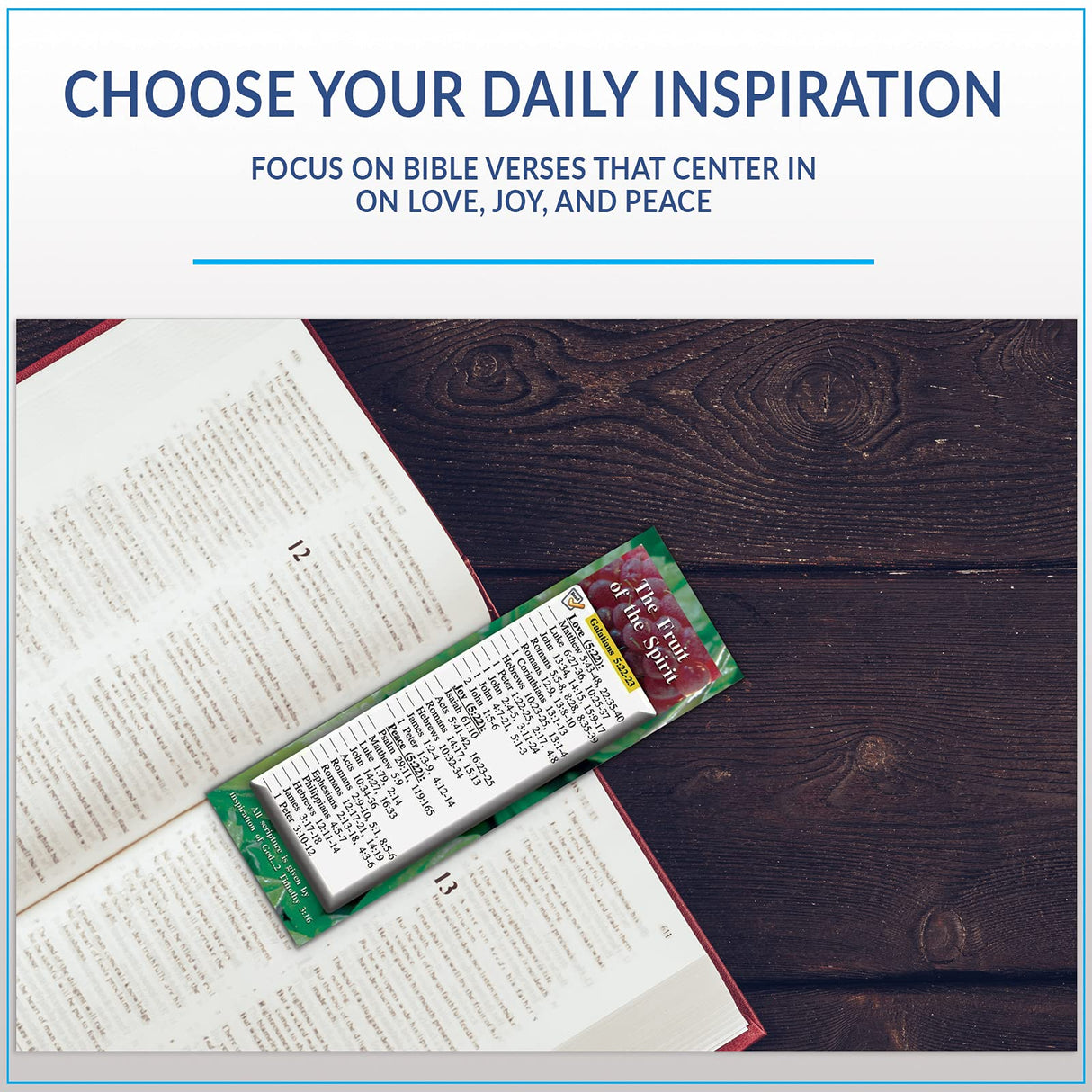The Fruit of The Spirit Bible Study Cards - Inspirational Scripture Cards, Encourage and Share The Gospel, Full Color, Pack of 25 Religious Bookmarks - 2.75 x 8.25 inches, by eThought