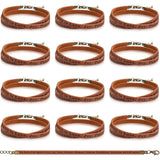 Ferreve 12 Pcs Fruit of the Spirit Wrap Leather Bracelets Adjustable Christian Bracelets Bible Verse Gifts for Church Men Women Sunday School Party Favors