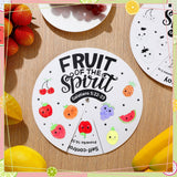 Spiareal 30 Set Fruit of The Spirit Coloring Wheel for Kids with Silver Fasteners Coloring Sunday School Crafts DIY Religious Craft for Christian Bible Art Activity