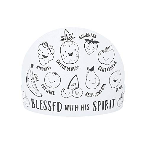 Fun Express Color Your Own Fruit of The Spirit Crowns - Makes 12 - Religious DIY Craft Kits and Sunday School Activities
