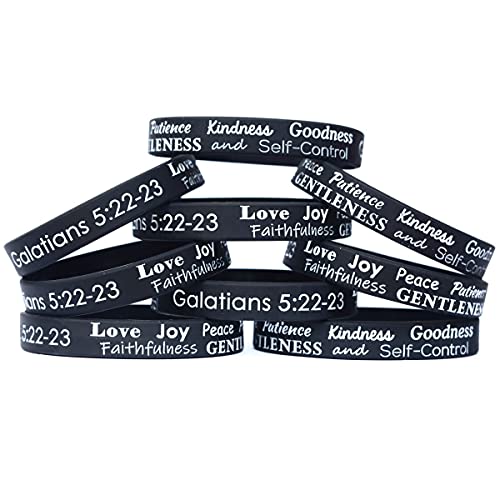 Ten (10) Love Joy Peace Patience Bracelets - Galations Fruit of The Spirit Wristbands