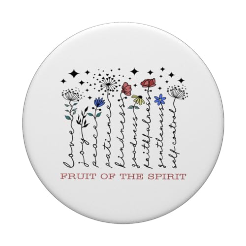 Fruit Of The Spirit Christian Religious Bible Verse Flowers PopSockets Standard PopGrip