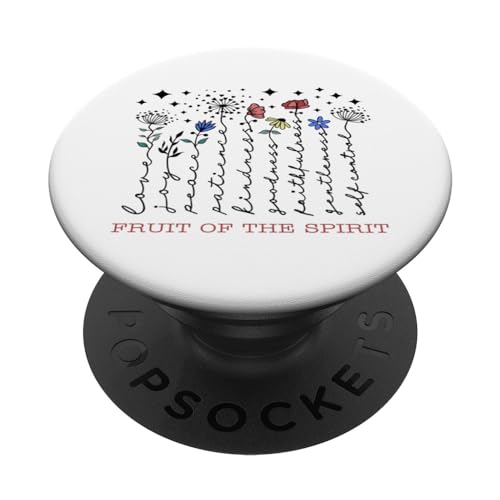 Fruit Of The Spirit Christian Religious Bible Verse Flowers PopSockets Standard PopGrip