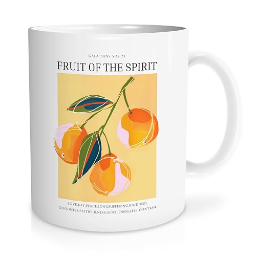 Christian Mug, fruit of the spirit Mug coffee mug, fruits of the spirit, Galatians 5 22-23 mug, fruit modern yellow mug, bible verses Decoration mug/11 oz mug